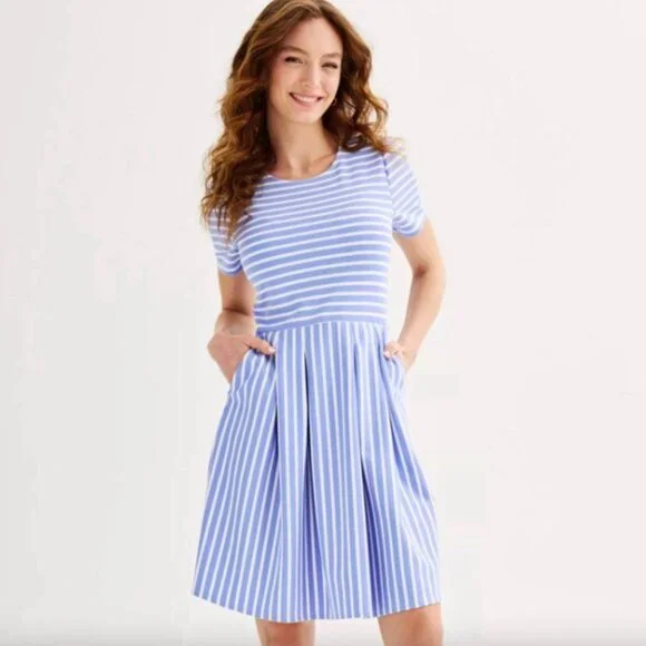 Draper James | Dresses | Nwt Draper James Short Sleeve Knit Blue And White Striped Dress In Xs | Poshmark Draper James | Dresses | Nwt Draper James Short Sleeve Knit Blue And White Striped Dress In Xs | Poshmark